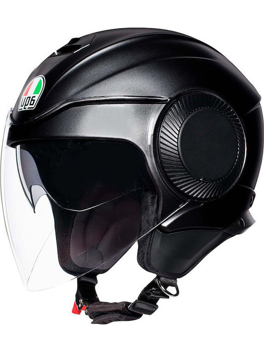 AGV Orbyt Mono Black Matt Κράνος Μηχανής Jet 1280gr με Sunvisor