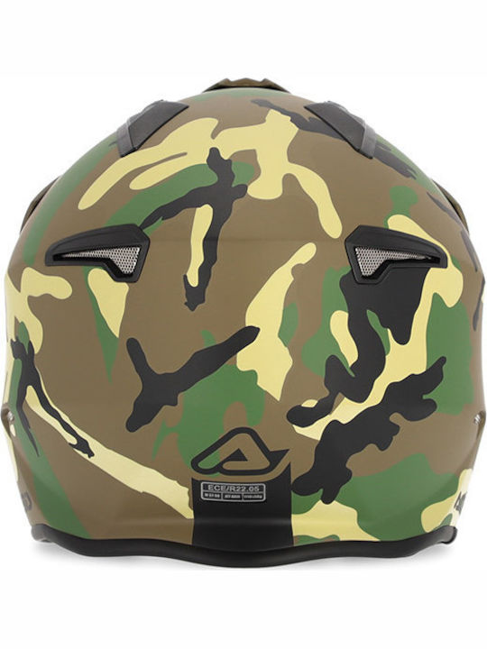 Acerbis Aria Camo Green/Brown Matt Motorcycle Helmet Jet 1050gr with Sunvisor