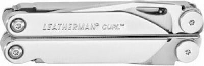 Leatherman Curl Unealtă Multifuncțională Argint cu Lamă din Oțel inoxidabil cu Teacă