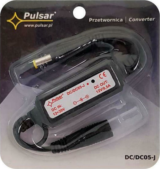 Pulsar Μετατροπέας Συστημάτων CCTV Μείωσης Τάσης 12-30VDC Βύσμα DC 2.1/5.5 Μαύρο DCDC05-J