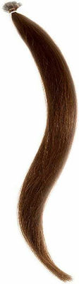 Yanni Extensions Extensie Keratin cu Păr Natural în Castan Culoare 50cm