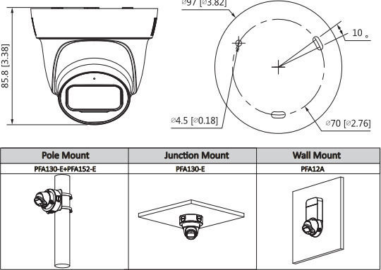 Dahua Camera Mount for CCTV Systems White White PFA152-E