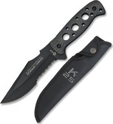 K25 Titanium Coated Knife Black with Blade made of Stainless Steel in Sheath