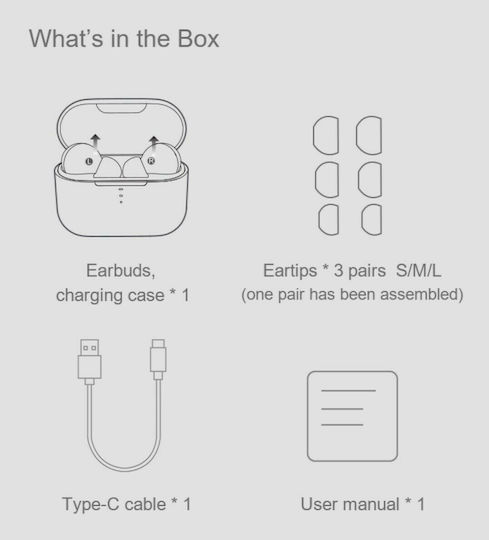 QCY T10PRO In-ear Bluetooth Handsfree Căști cu Rezistență la Transpirație și Carcasă de Încărcare Negru