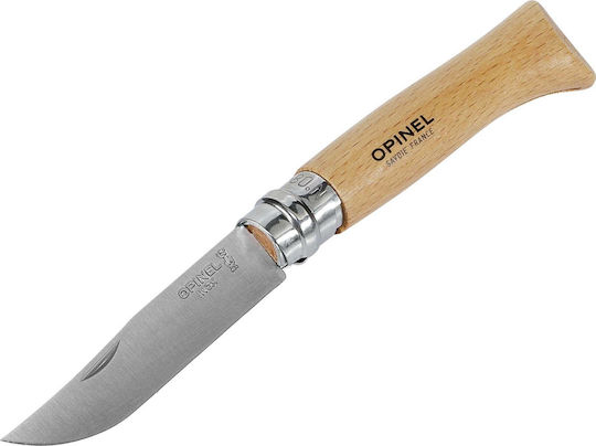 Opinel Νο.08 Σουγιάς Καφέ σε Δερμάτινη Θήκη