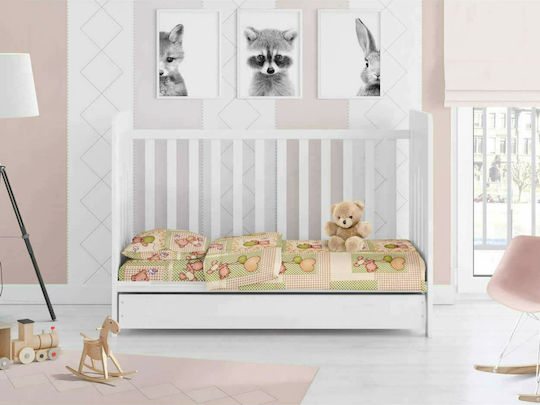 Dimcol Baloon Baby Sheet Crib Flannel Fitted Beige 70x140cm