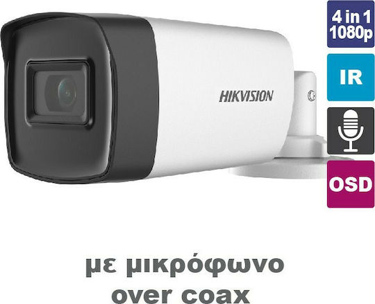 Hikvision DS-2CE17D0T-IT3FS CCTV Cameră de Supraveghere Full HD 1080p Rezistentă la apă cu Microfon și Lentilă 2.8mm