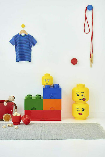 LEGO Kinder Aufbewahrungsbox aus Kunststoff S Girl Head Gelb 16x16x18cm 1Stück