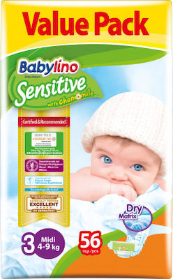 Babylino Sensitive Chamomile Πάνες με Αυτοκόλλητο No. 3 για 4-9kg 112τμχ