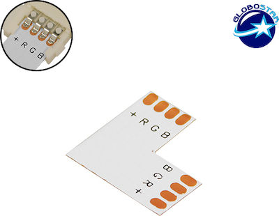 GloboStar Unghiular Conector pentru Benzi LED L pentru banda LED 7.2 și 14.4W RGB 52550