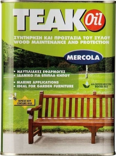 Mercola Teak Oil Διαλύτου Άχρωμο Ματ 5lt