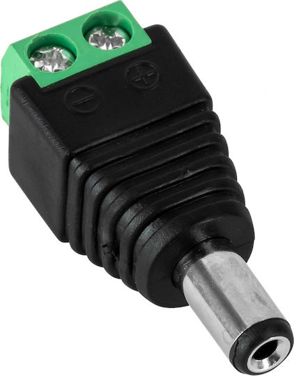 GloboStar Βύσμα Σύνδεσης Συστημάτων CCTV Male Μαύρο 62550