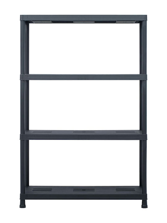 Raft Plastic cu 4 Rafturi Neagră 2 bucăți 90x40x138cm