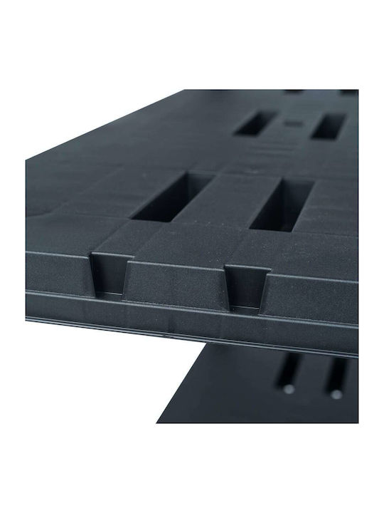 Ραφιέρα Πλαστική με 4 Ράφια Μαύρη 2 τμχ 90x40x138cm