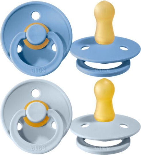 Bibs Πιπίλες Καουτσούκ για 0-6 μηνών Colour Sky Blue / Baby Blue 2τμχ