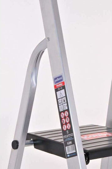 GTC Haushaltsleiter Aluminium Leiter Aluminium mit 3+1 Stufen 153cm