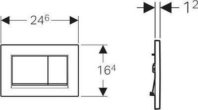 Geberit Sigma 30 Flush Plate Dual Flush Μαύρη 115.883.14.1