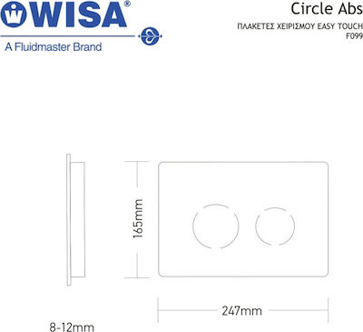 Wisa Easy Touch Flush Plate Dual Flush Magre Gold F099-200