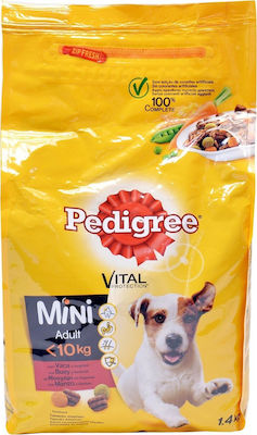 Pedigree Vital Protection Mini Adult <10kg 1.4kg Dry Food for Adult Dogs of Small Breeds with Vegetables and Calf