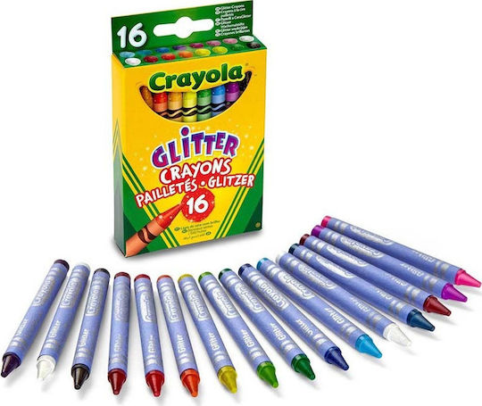 Crayola Glitter Σετ Κηρομπογιές 16τμχ