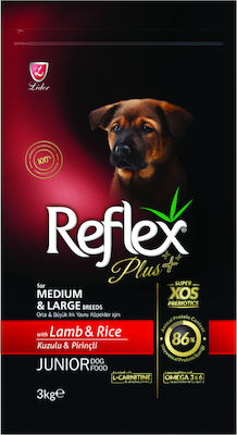 Reflex Plus Junior Medium/Large 15kg Dry Food for Puppies of Medium & Large Breeds with Lamb and Rice