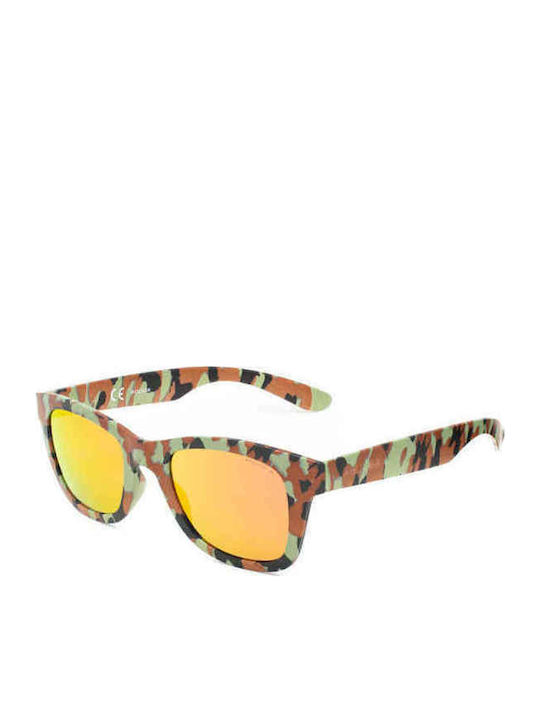 Police Exchange 1 Men's Sunglasses with Multicolour Plastic Frame and Orange Lens S1944 GE8R