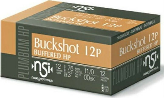 Nobel Sport Cartridges Plumbum HP Buckshot 12pellets Magnum 44gr 10pcs