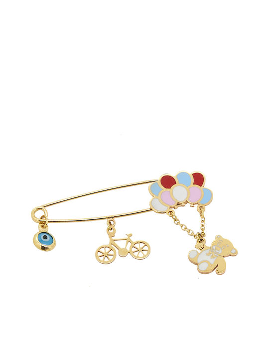 Roloi Kaliamanis Child Safety Pin made of Gold 9K for Boy