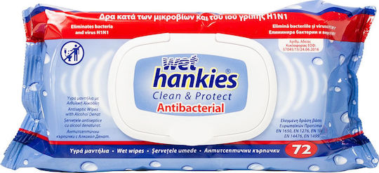 MEGA Wet Hankies Hand Sanitizer Wipes 72 Pieces Natural