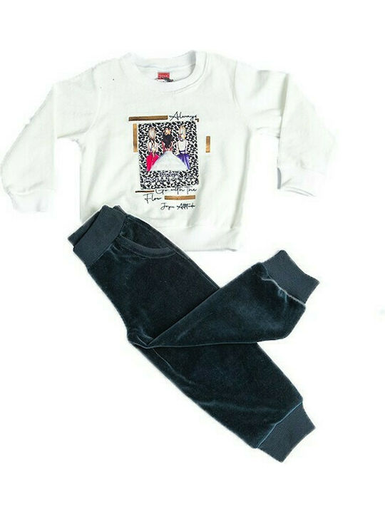 Joyce Kids Sweatpants Set White 2pcs