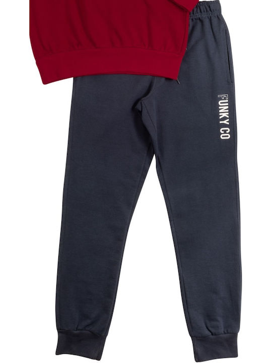 Funky Kids Sweatpants Set Red 2pcs