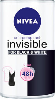 Nivea Invisible For Black & White Clear Anti-perspirant Αποσμητικό 48h σε Roll-On 2x50ml
