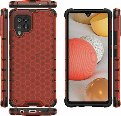 Hurtel Honeycomb Plastic Back Cover Red (Galaxy A42)