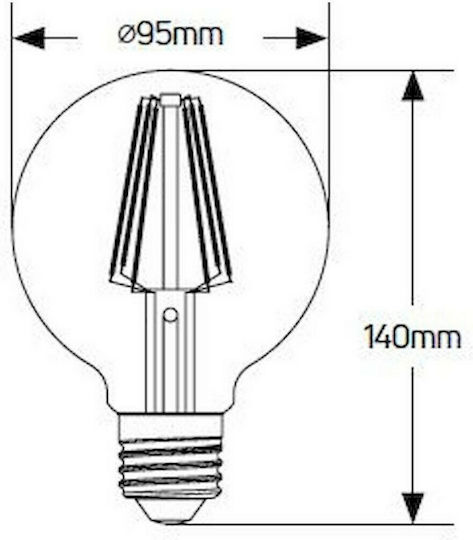 Geyer LED Bulb 6W for Socket E27 and Shape G95 Warm White 500lm