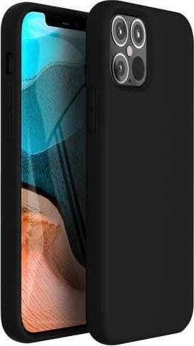 Sonique Liquid Umschlag Rückseite Silikon Schwarz (iPhone 12 Pro Max)