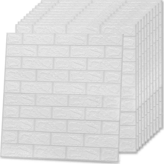 3D Wall Panels Foam Adhesive White Foam White 75x70cm 20 Pieces