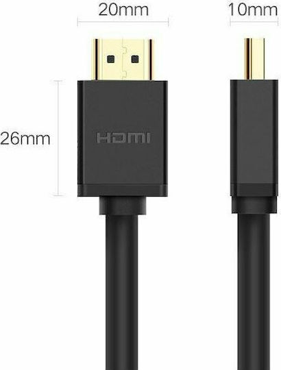 Ugreen HD104 HDMI 1.4 High Speed 1080p 120Hz Cable HDMI male - HDMI male 1m Μαύρο