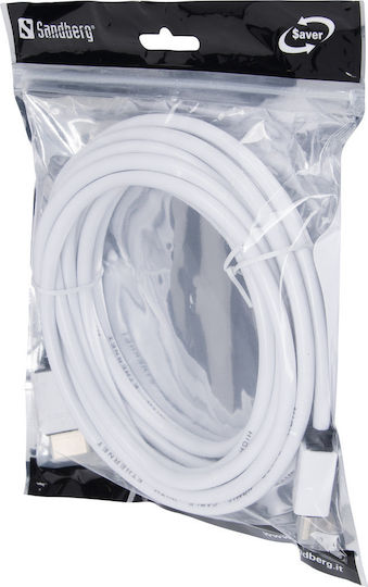 Sandberg HDMI 2.0 Flat Cable HDMI male - HDMI male 5m White