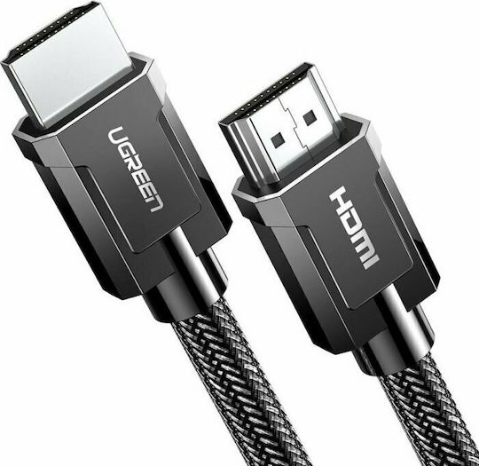 Ugreen HDMI 2.1 Ultra High Speed 48Gbps 4K 120Hz HDR VRR Braided Cable HDMI male - HDMI male 3m Μαύρο