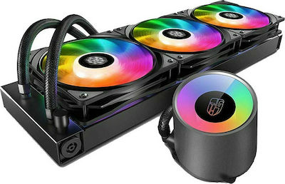Deepcool Castle 360 RGB v2 Водно охлаждане на процесор Троен вентилатор 120мм за Socket AM4/1200/115x Черна