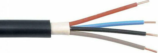 Eurolamp Power Cord Type NYY with Cable Properties 4x10mm² in Black Colour 1m