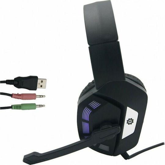 Andowl Q-E6 Über Ohr Gaming-Headset mit Verbindung 3,5mm / USB Schwarz