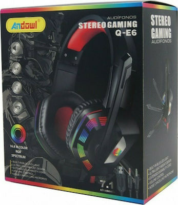 Andowl Q-E6 Over Ear Gaming Headset with Connection 3.5mm / USB