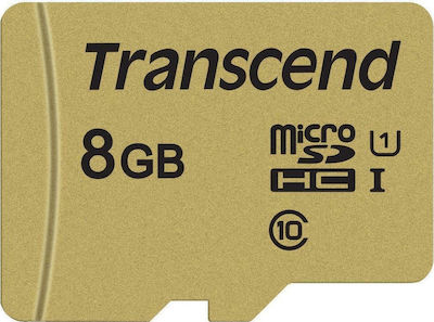 Transcend 500S microSDHC 8GB Class 10 U1 UHS-I με αντάπτορα