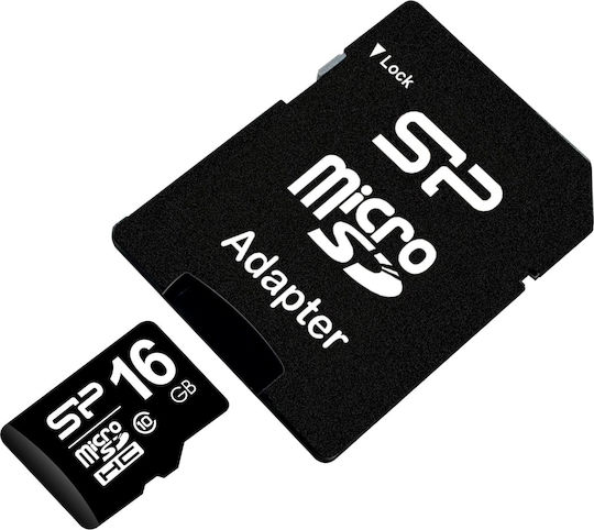 Silicon Power microSDHC 16GB Geschwindigkeitsklasse 10 Hohe Geschwindigkeit 40MB/s mit Adapter