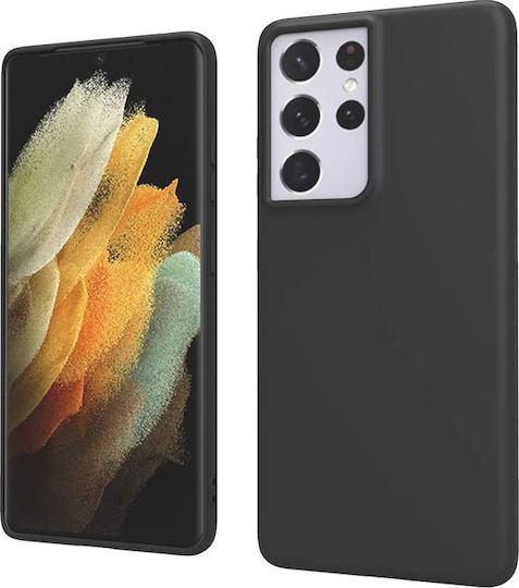 Sonique Liquid Umschlag Rückseite Silikon Schwarz (Galaxy S21 Ultra 5G)