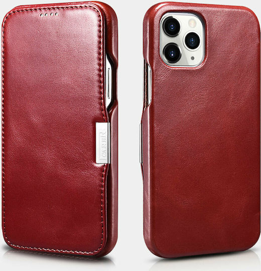 iCarer Vintage Series Book Leather / Synthetic Leather Red (iPhone 12 / 12 Pro)