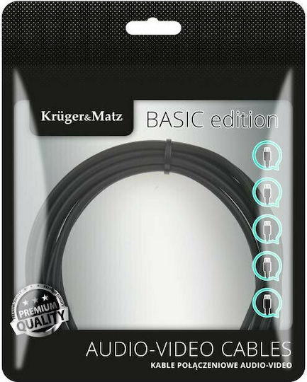 Kruger & Matz Cable RCA male - RCA male 5m KM1212