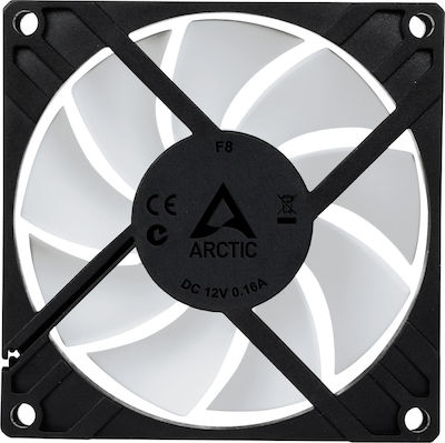 Arctic F8 Case Fan 80mm (2000rpm / 31cfm) Χωρίς Led Φωτισμό και Σύνδεση 3-Pin Λευκό