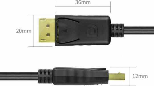 Unitek Cable DisplayPort male - DisplayPort male 3m Μαύρο (Y-C609BK)
